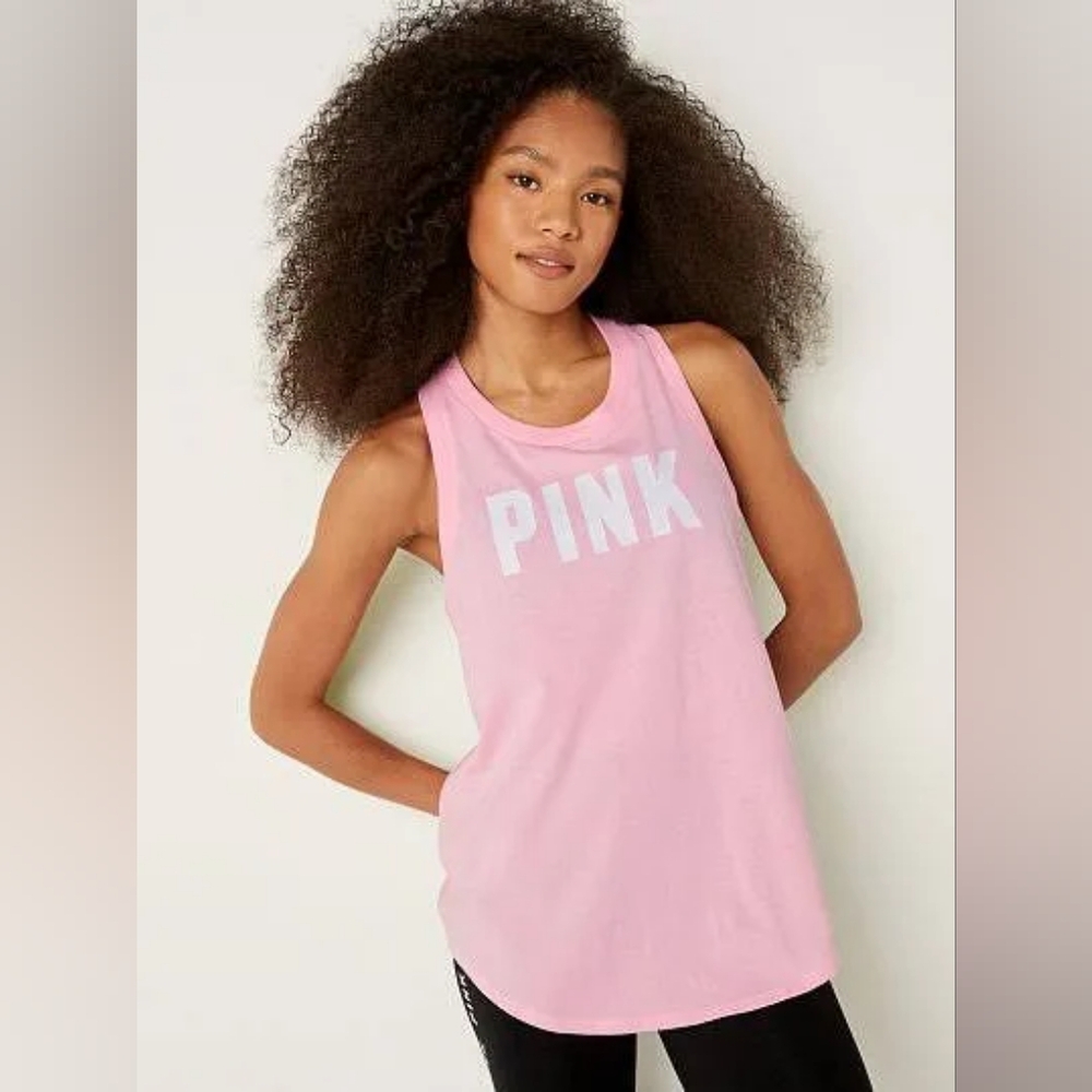PINK Victoria's Secret Tank Top XXL Pink Open/Slit Back 🩷